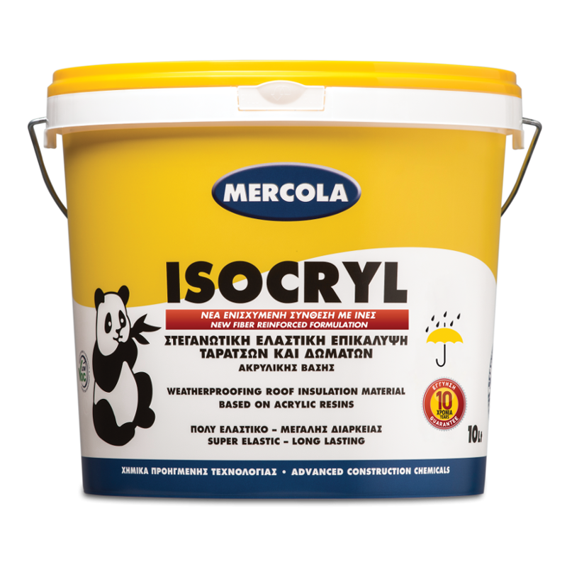 ISOCRYL 3 LITER WHITE MERCOLA (Premium grade, liquid-applied, acrylic roof insulation material)